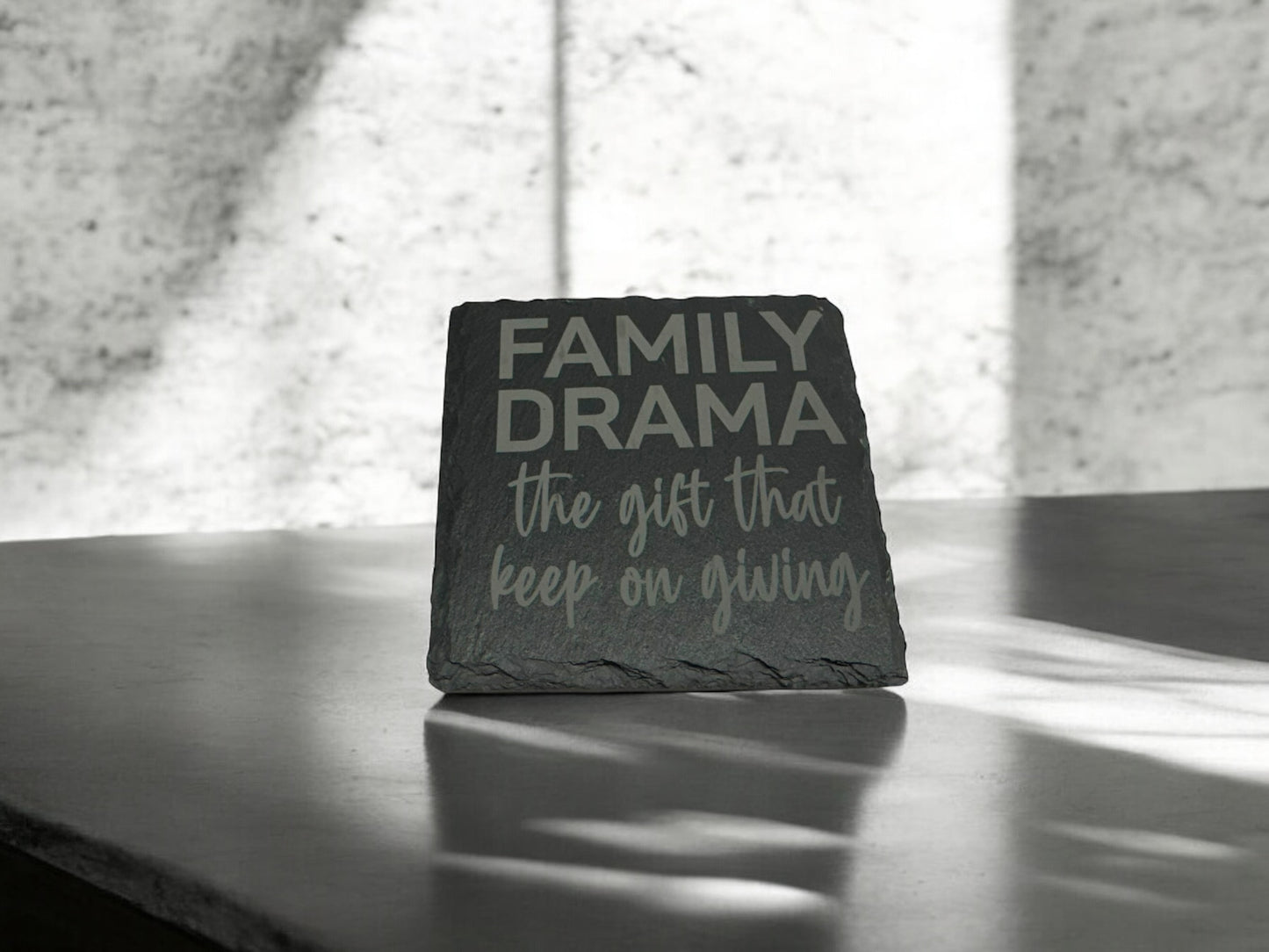 4 pack Laser engraved Slate coaster