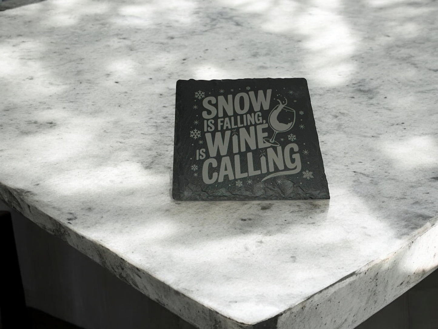 4 pack Laser engraved Slate coaster