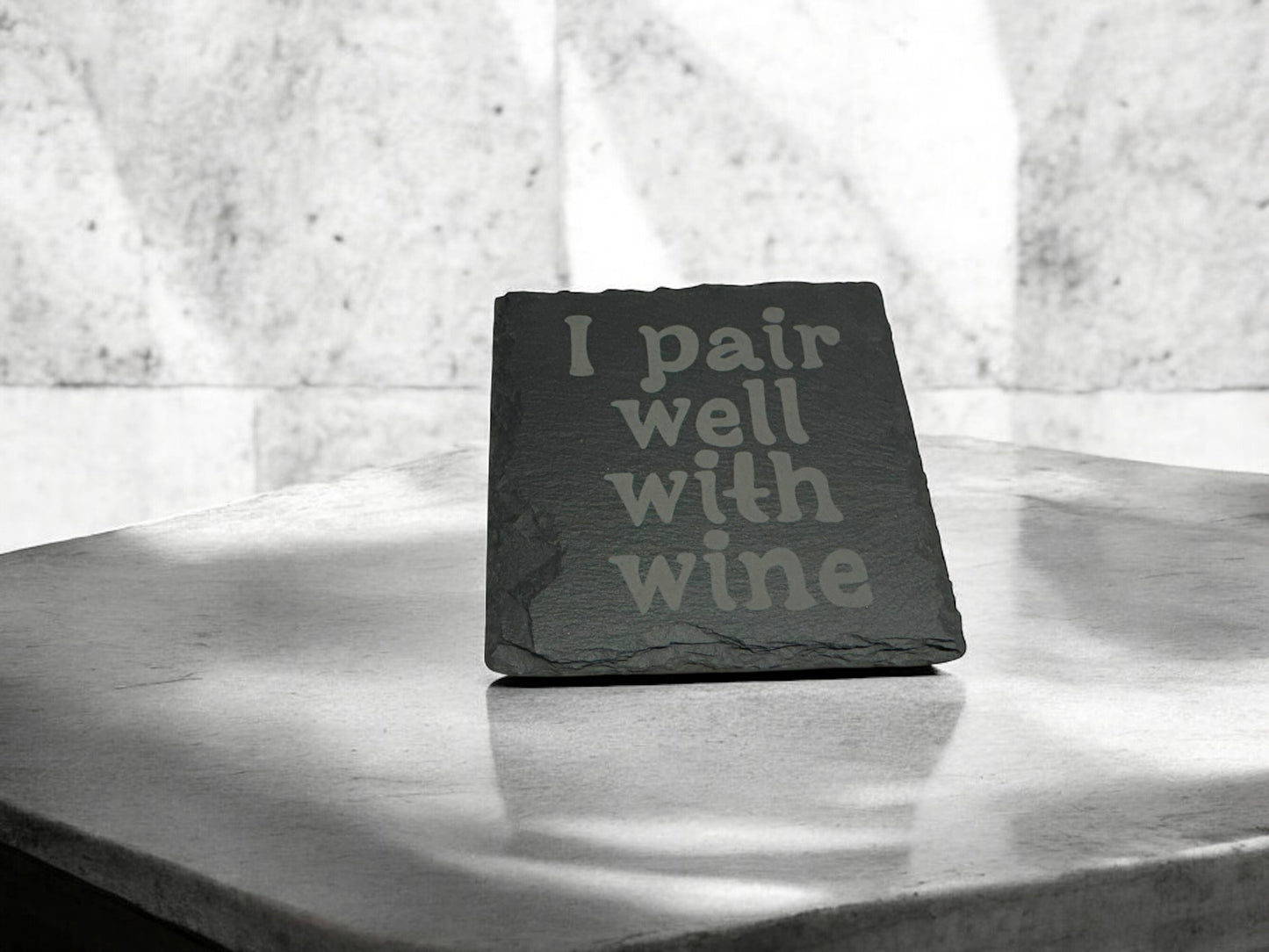 4 pack Laser engraved Slate coaster