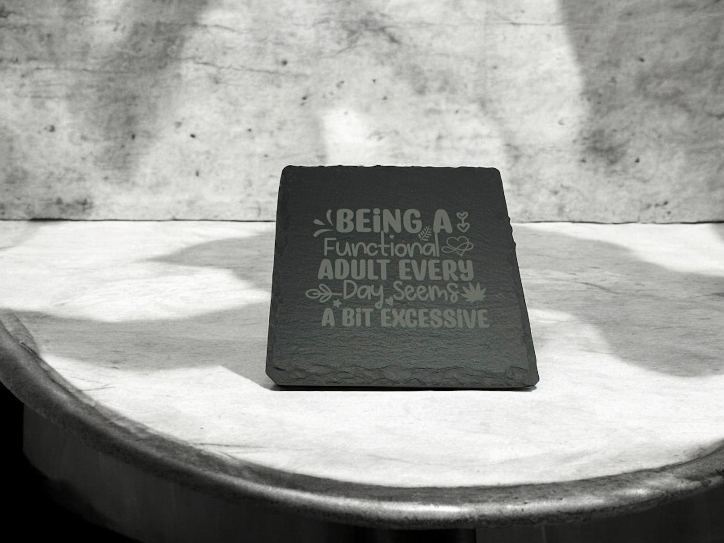4 pack Laser engraved Slate coaster