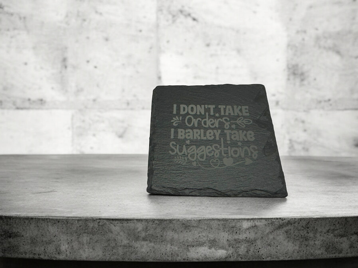 4 pack Laser engraved Slate coaster