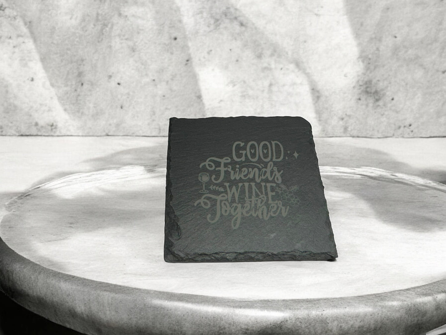 4 pack Laser engraved Slate coaster