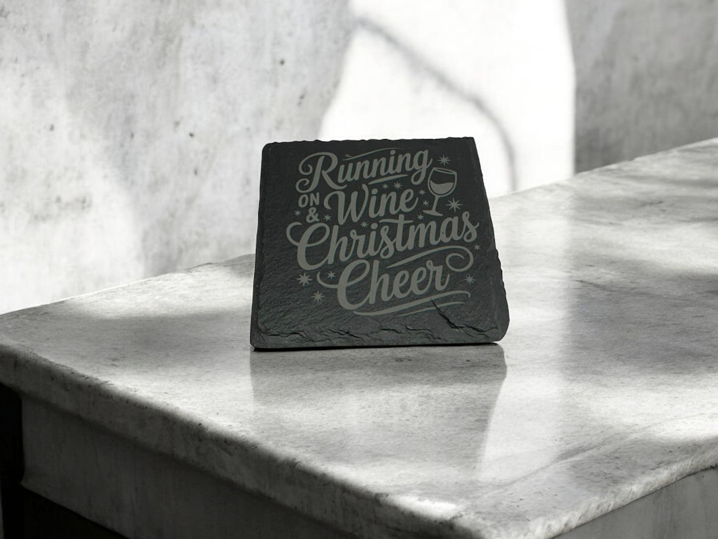 4 pack Laser engraved Slate coaster