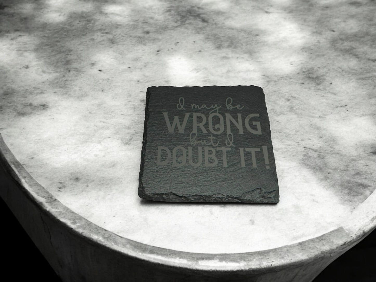 4 pack Laser engraved Slate coaster