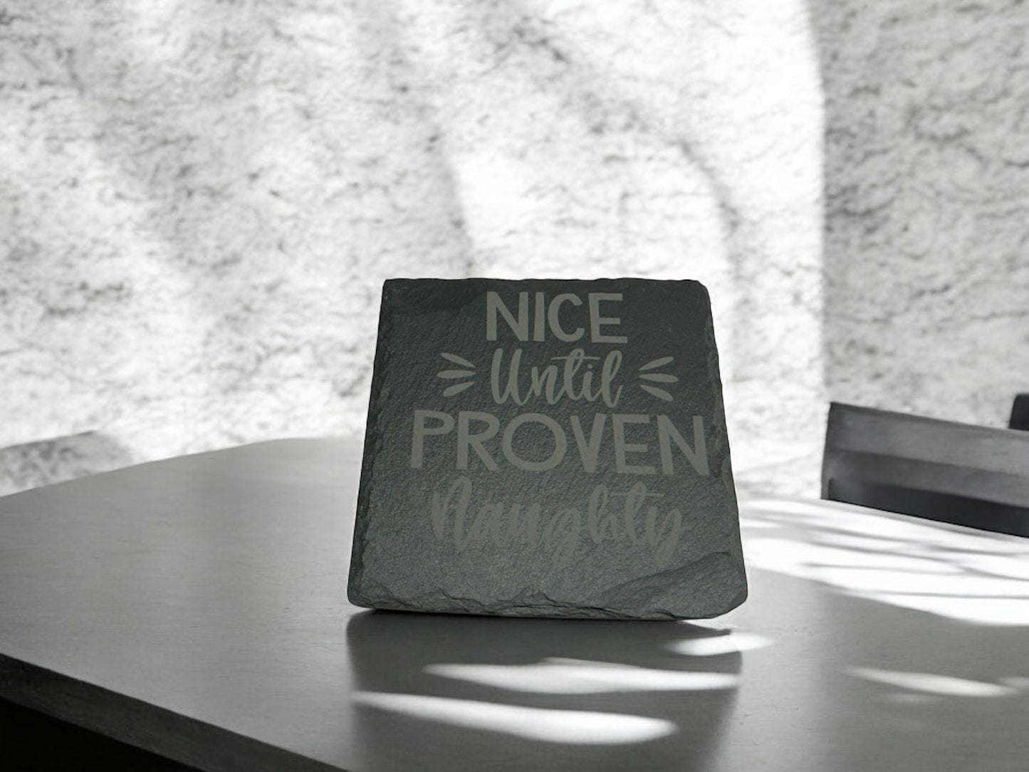 4 pack Laser engraved Slate coaster