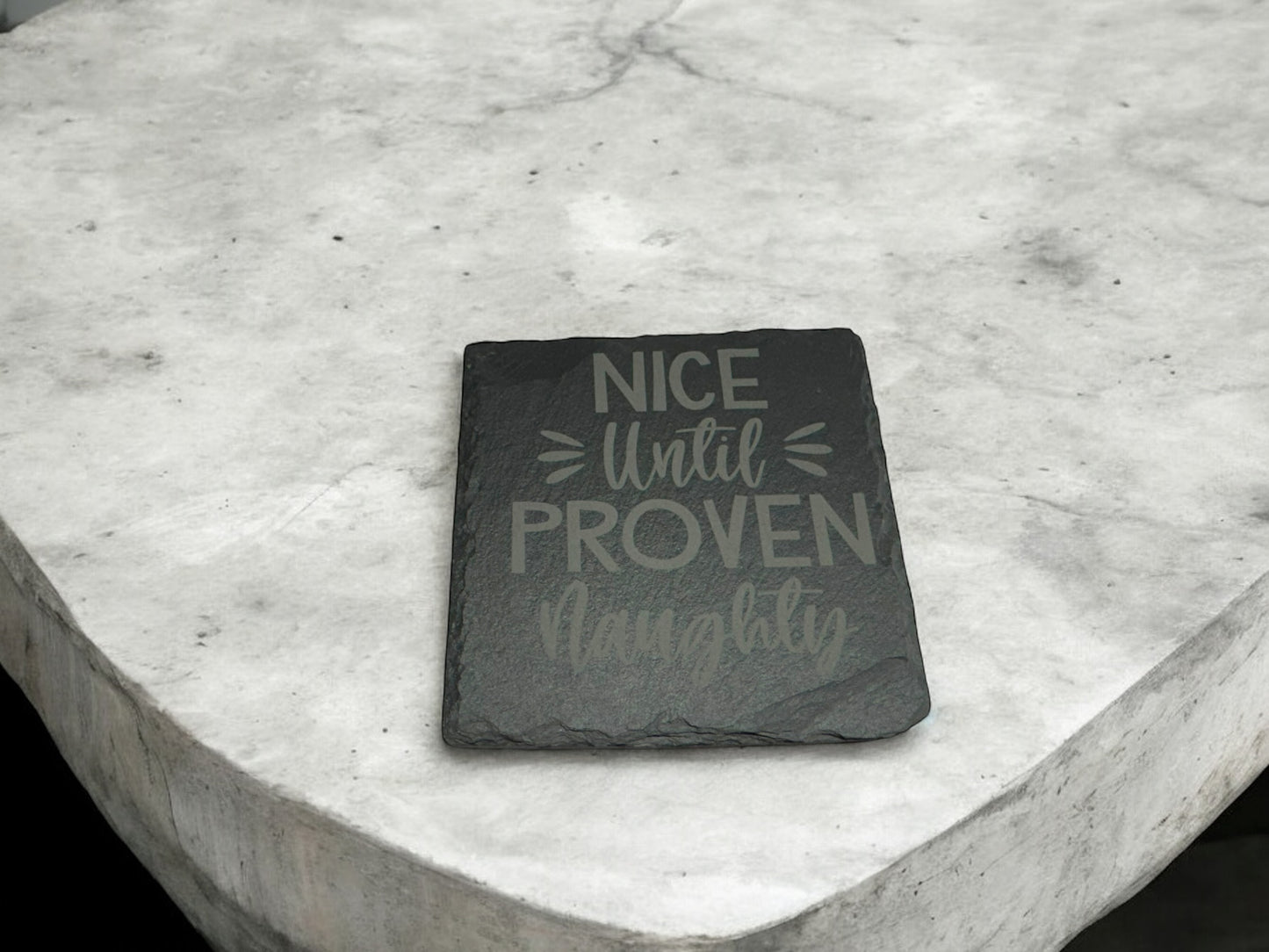 4 pack Laser engraved Slate coaster