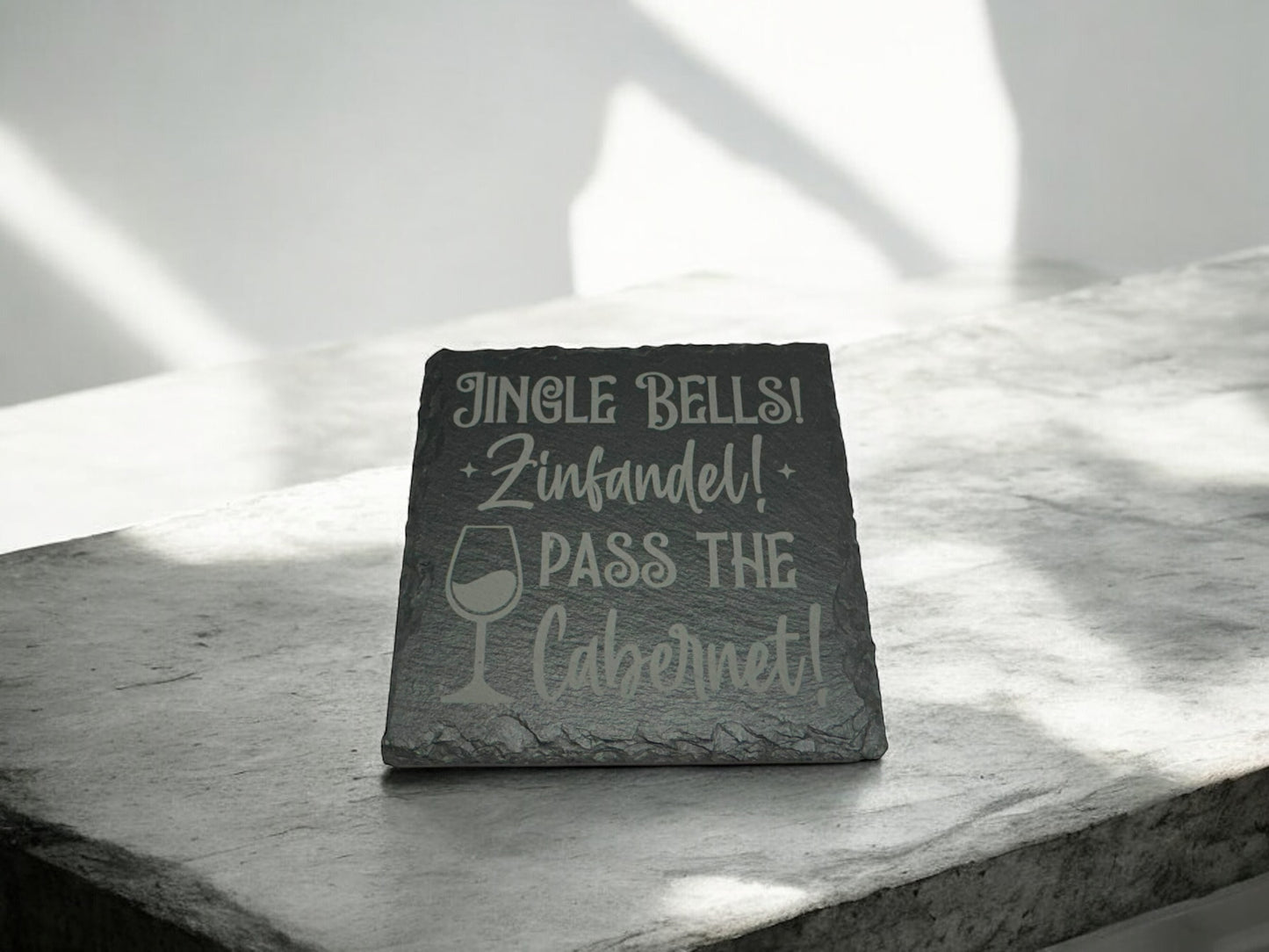 4 pack Laser engraved Slate coaster