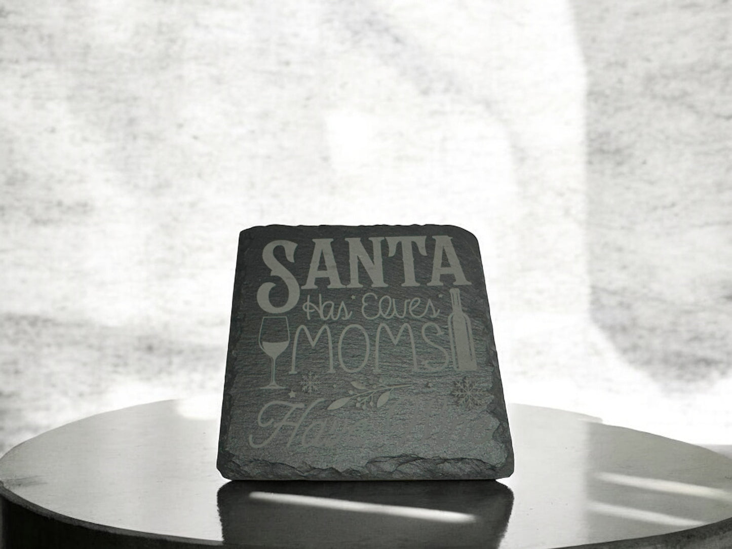 4 pack Laser engraved Slate coaster