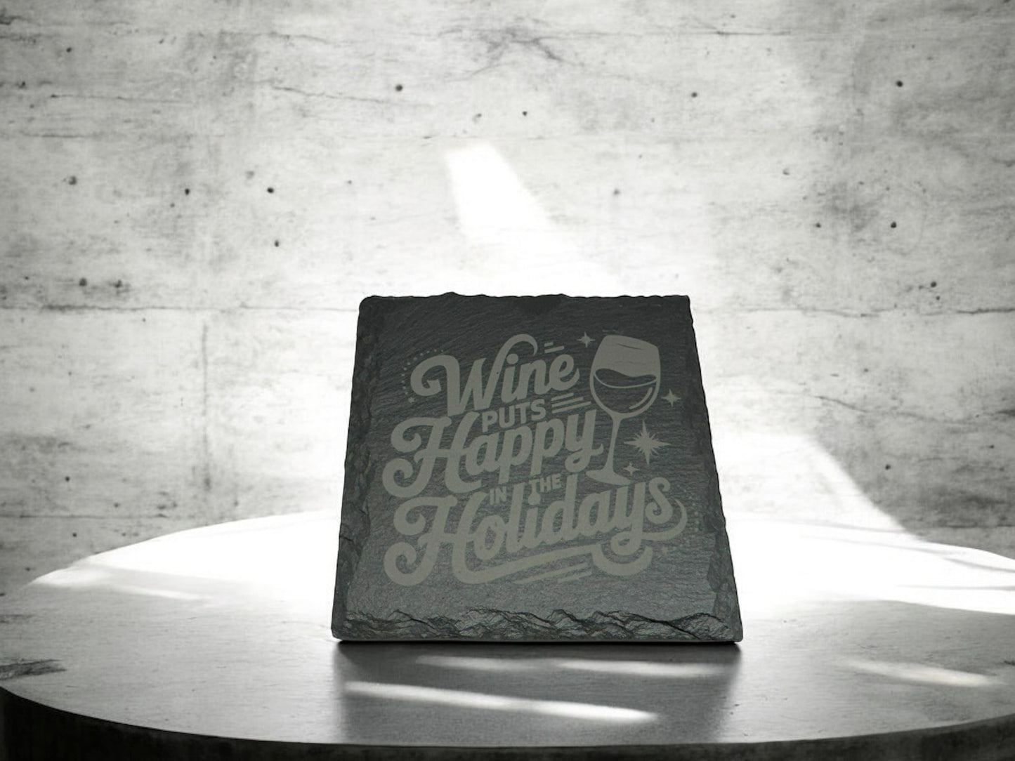 4 pack Laser engraved Slate coaster