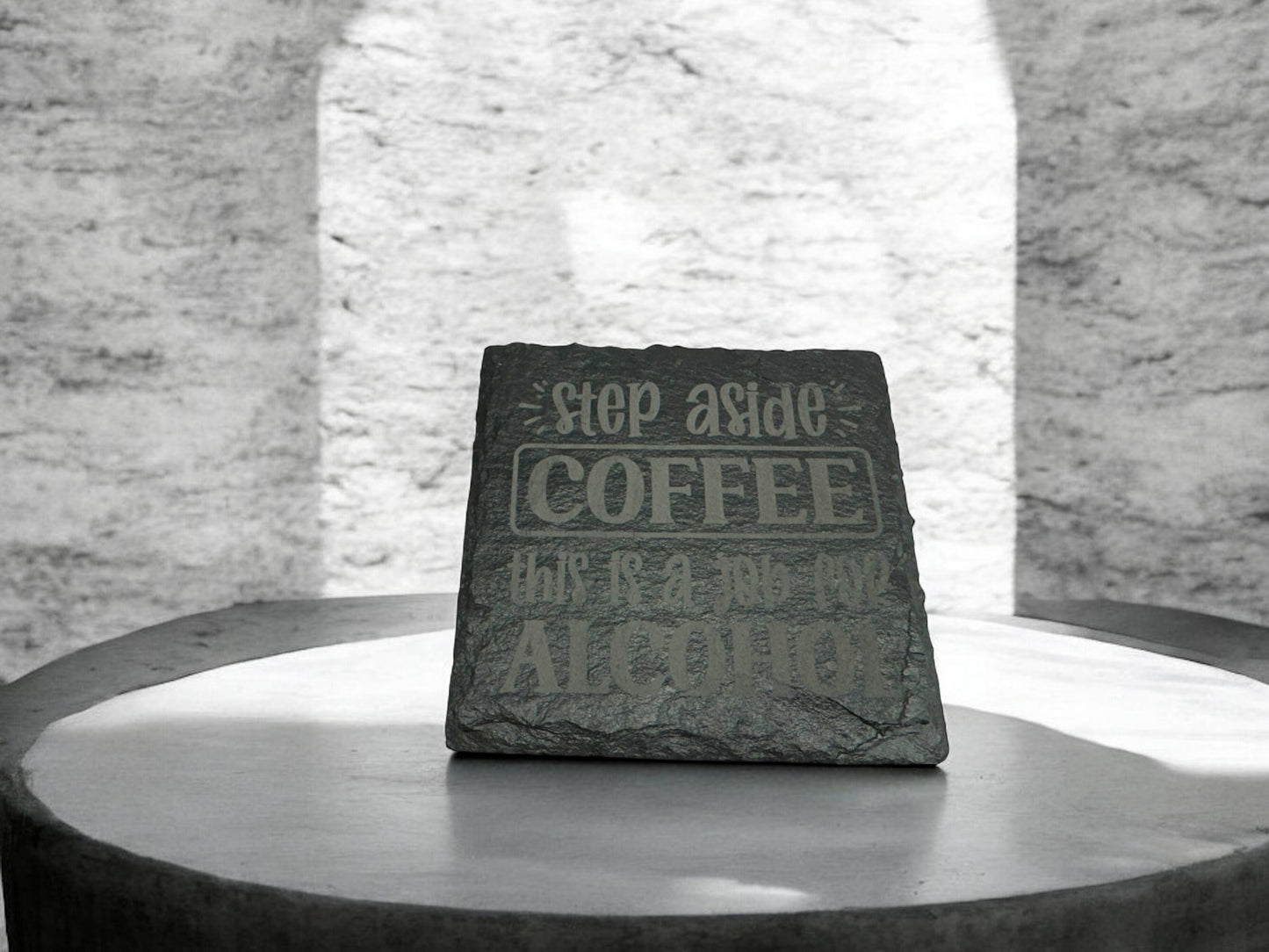 4 pack Laser engraved Slate coaster