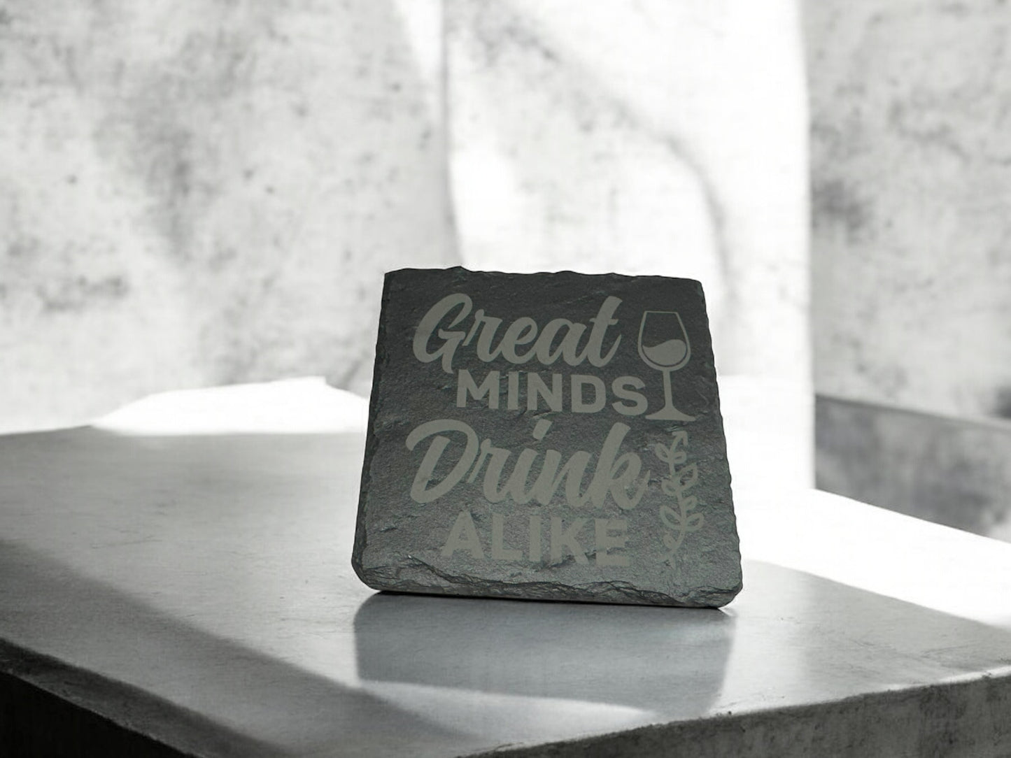 4 pack Laser engraved Slate coaster