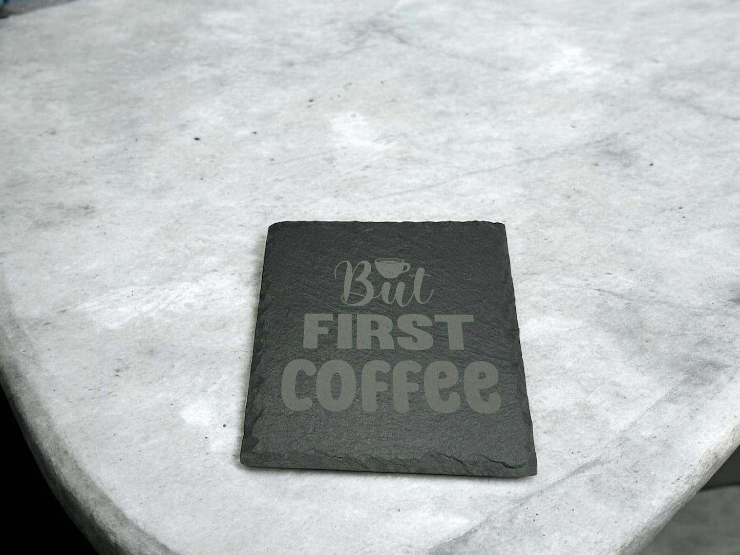4 pack Laser engraved Slate coaster