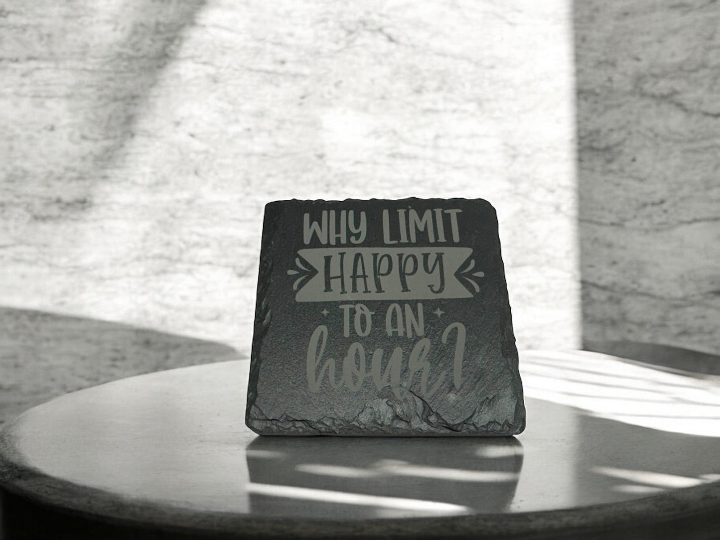 4 pack Laser engraved Slate coaster