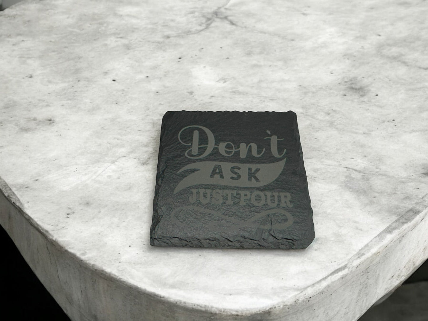 4 pack Laser engraved Slate coaster