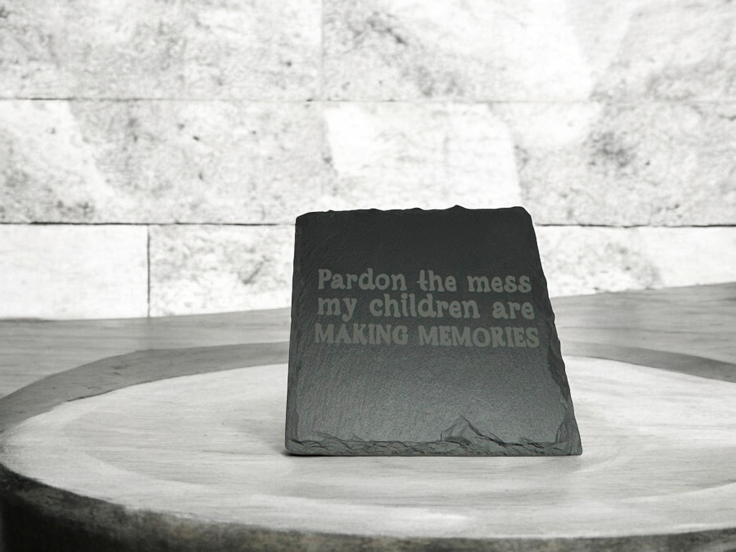4 pack Laser engraved Slate coaster