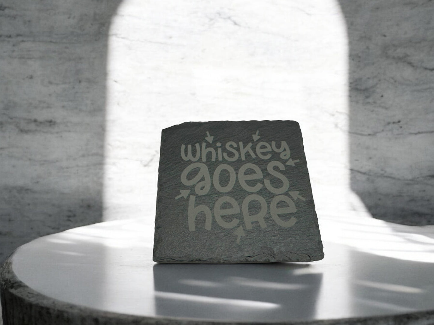 4 pack Laser engraved Slate coaster