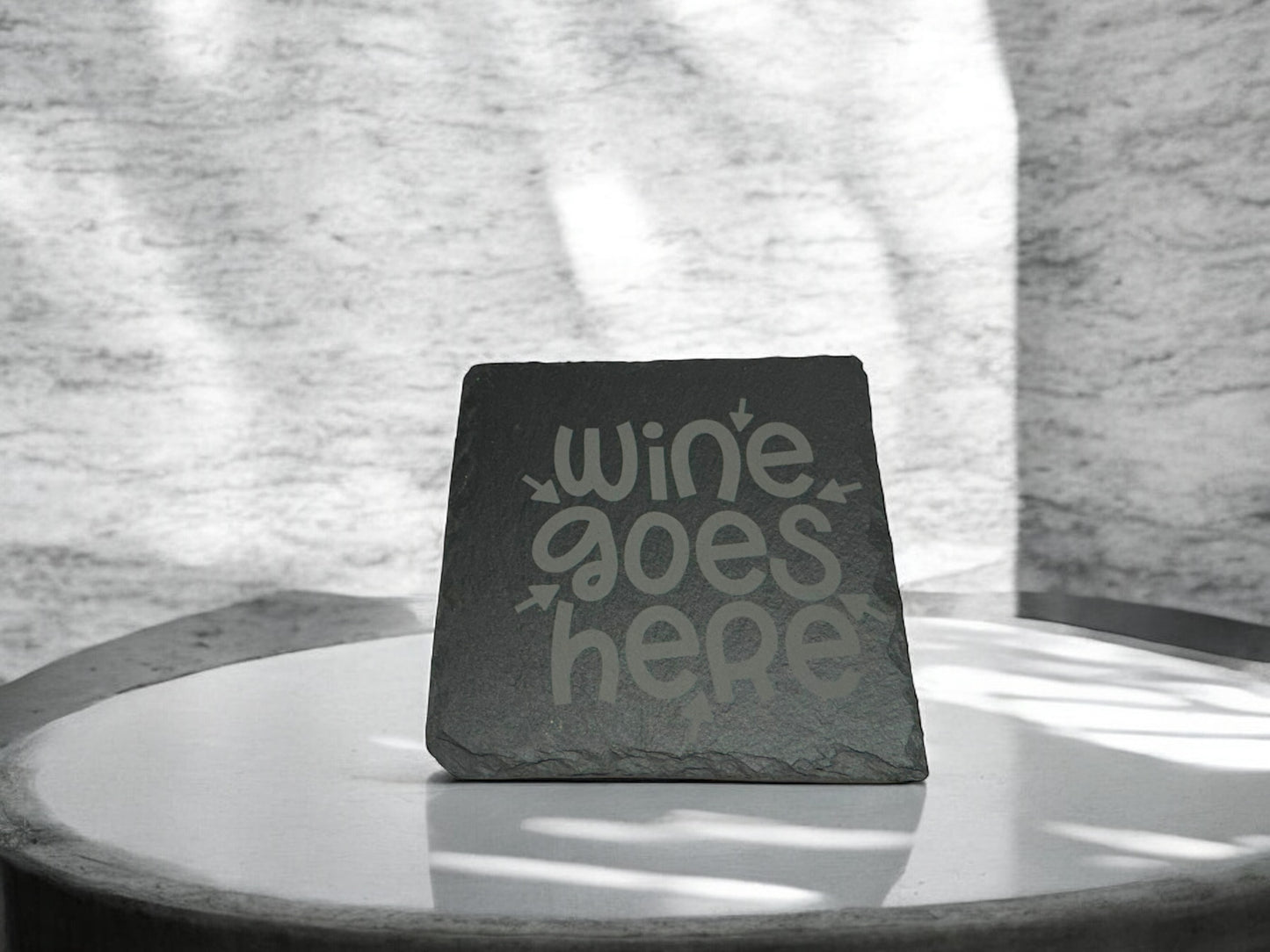 4 pack Laser engraved Slate coaster