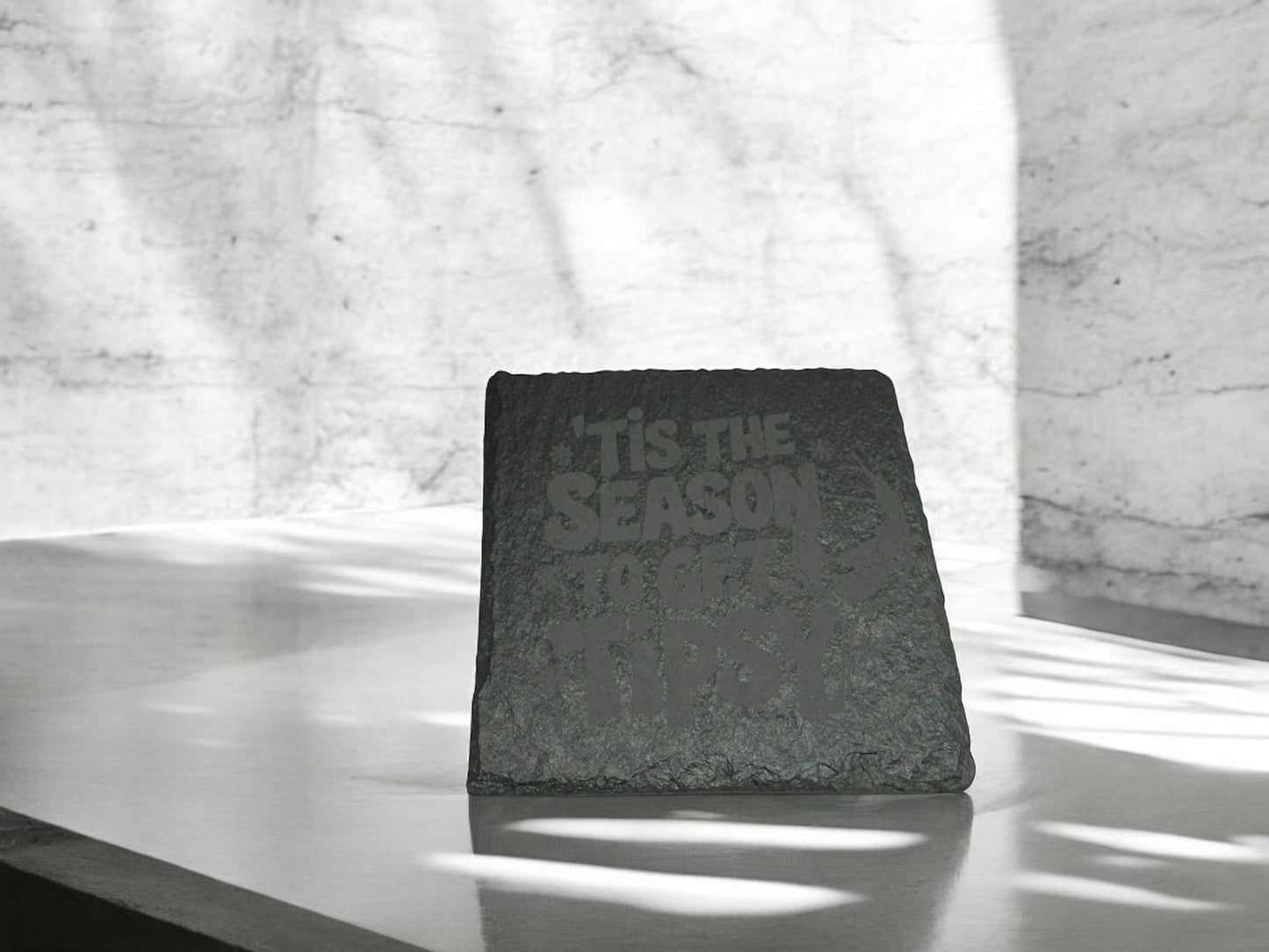 4 pack Laser engraved Slate coaster