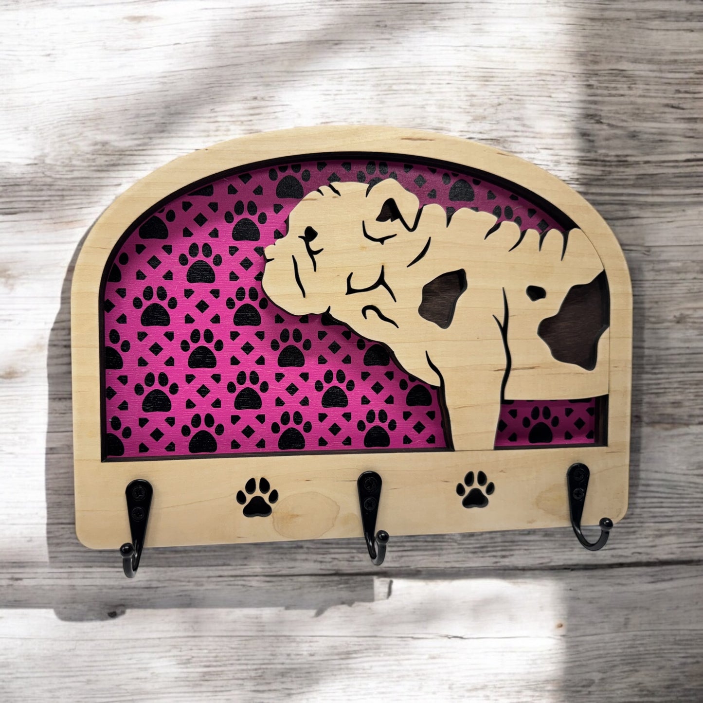 Personalized Dog Leash Holder Custom - Pick Your Breed