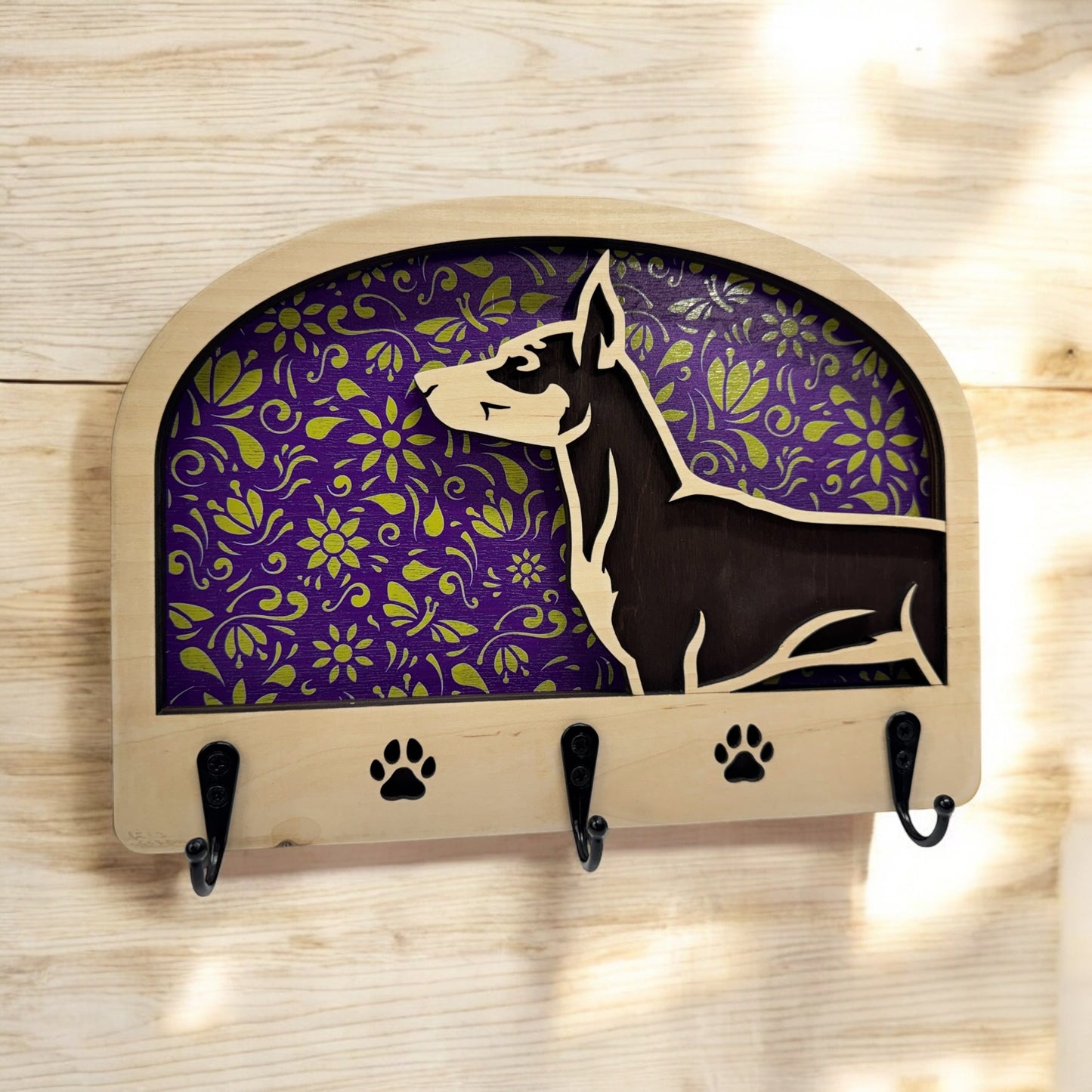 Personalized Dog Leash Holder Custom - Pick Your Breed