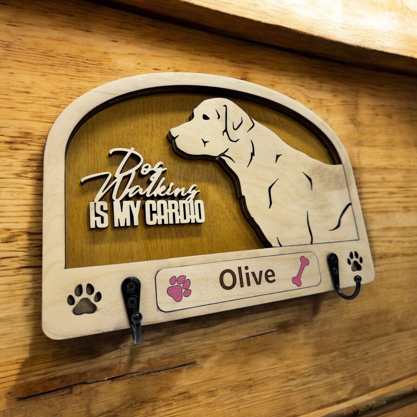 Personalized Dog Leash Holder Custom - Pick Your Breed