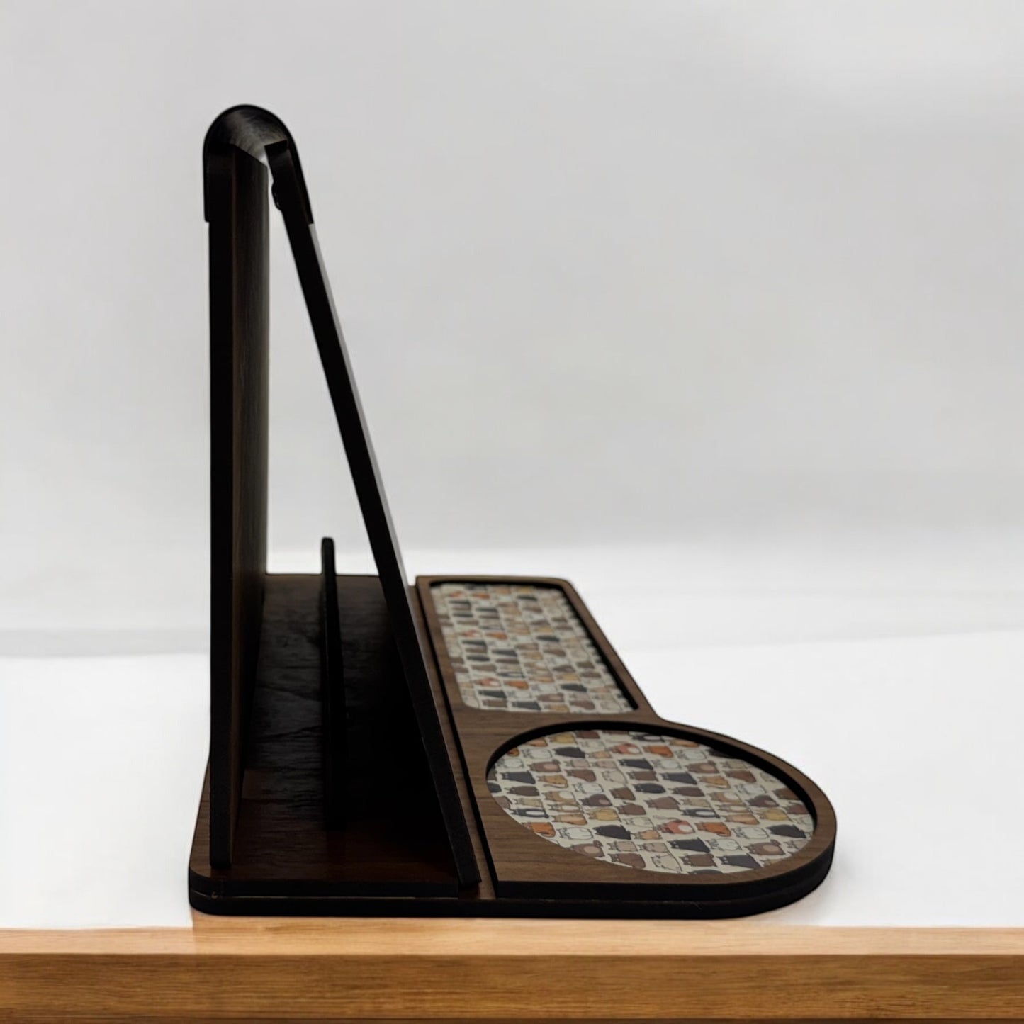 Personalized Book Valet – Full Color UV Printed Wooden Book Stand & Accessory Organizer