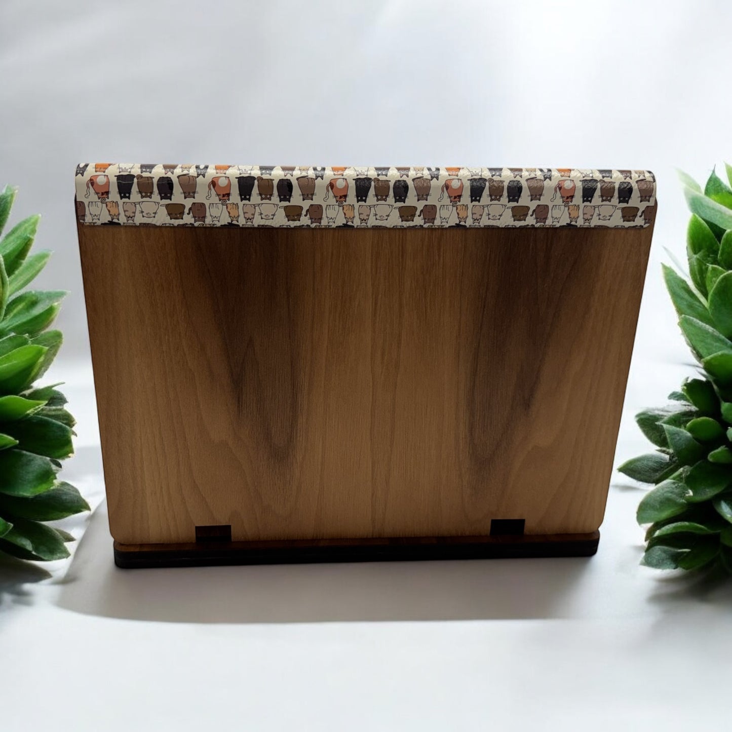 Personalized Book Valet – Full Color UV Printed Wooden Book Stand & Accessory Organizer