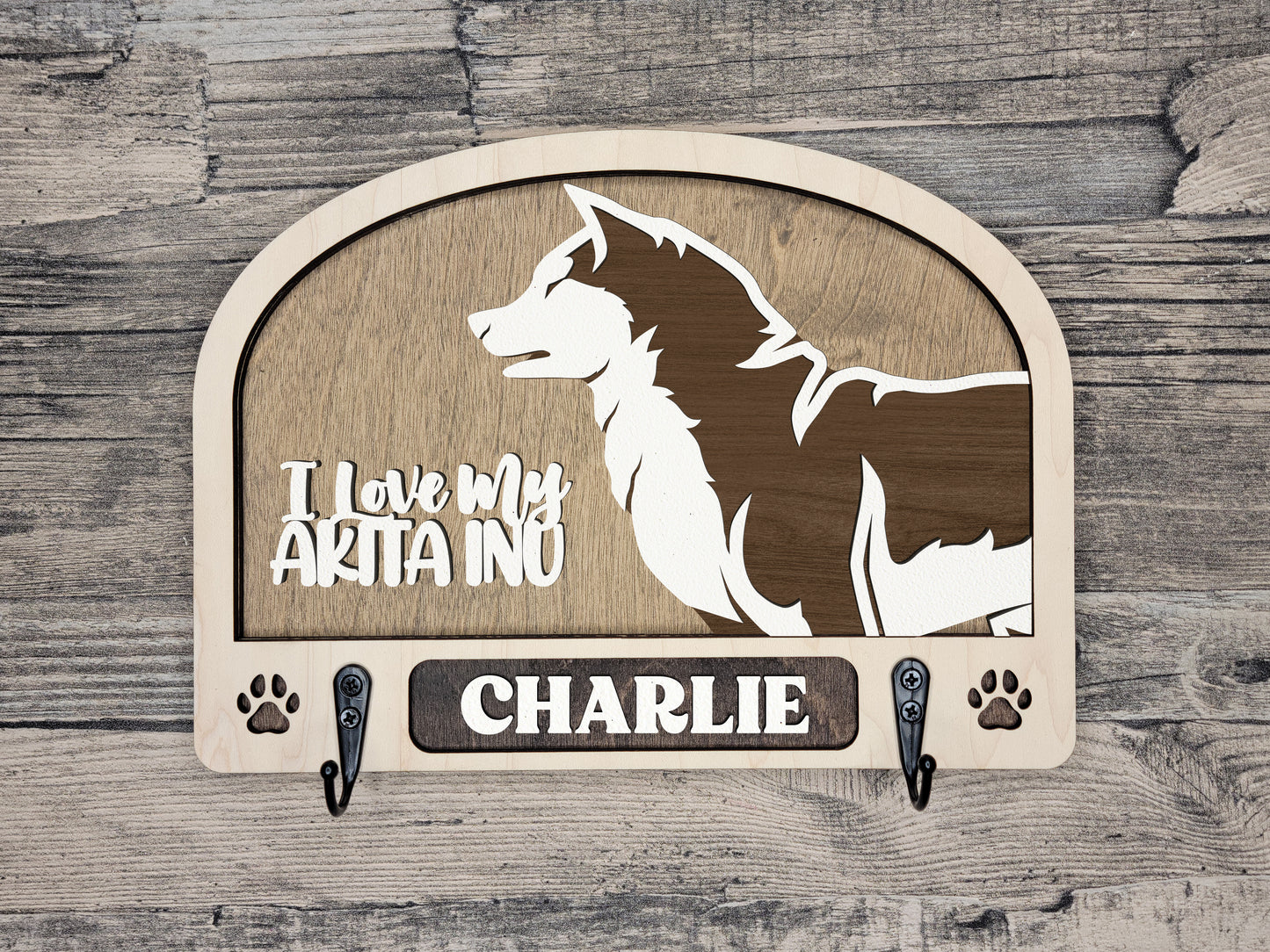 Adorable Dog Leash Holder Custom Pick Your Breed Hooks Hanger Pet Decor