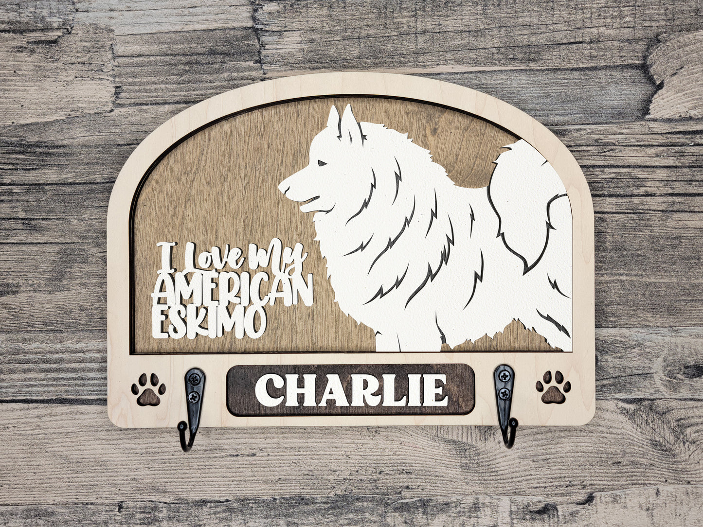 Adorable Dog Leash Holder Custom Pick Your Breed Hooks Hanger Pet Decor