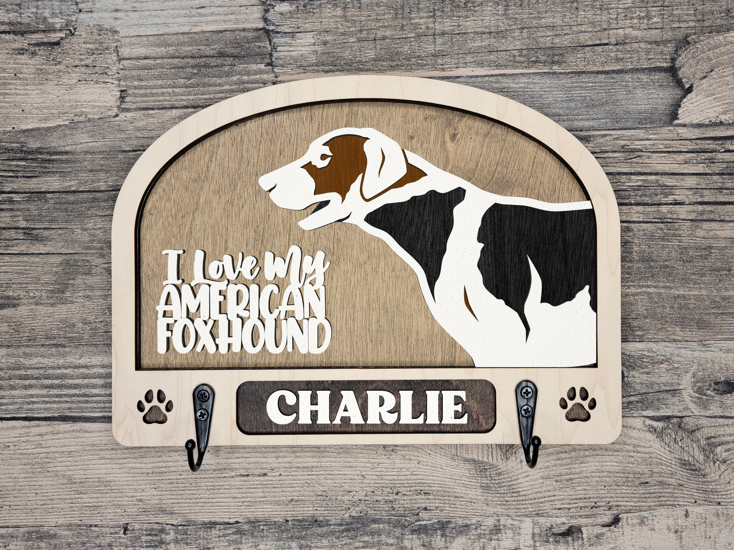 Adorable Dog Leash Holder Custom Pick Your Breed Hooks Hanger Pet Decor