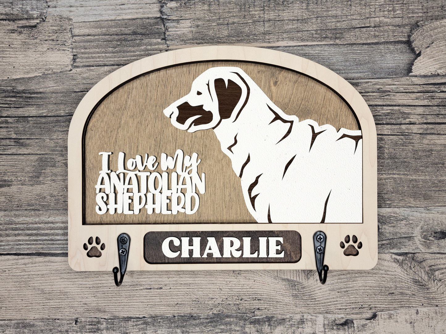 Adorable Dog Leash Holder Custom Pick Your Breed Hooks Hanger Pet Decor