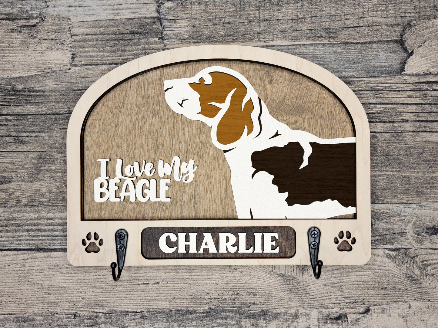 Adorable Dog Leash Holder Custom Pick Your Breed Hooks Hanger Pet Decor