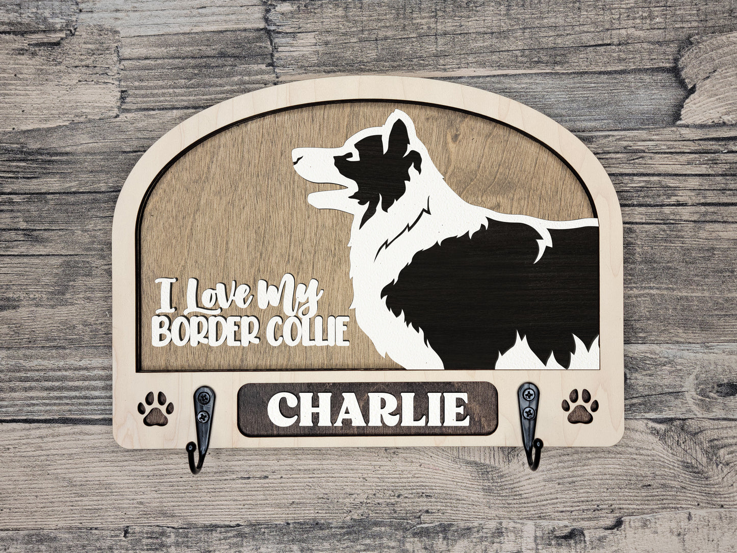 Adorable Dog Leash Holder Custom Pick Your Breed Hooks Hanger Pet Decor