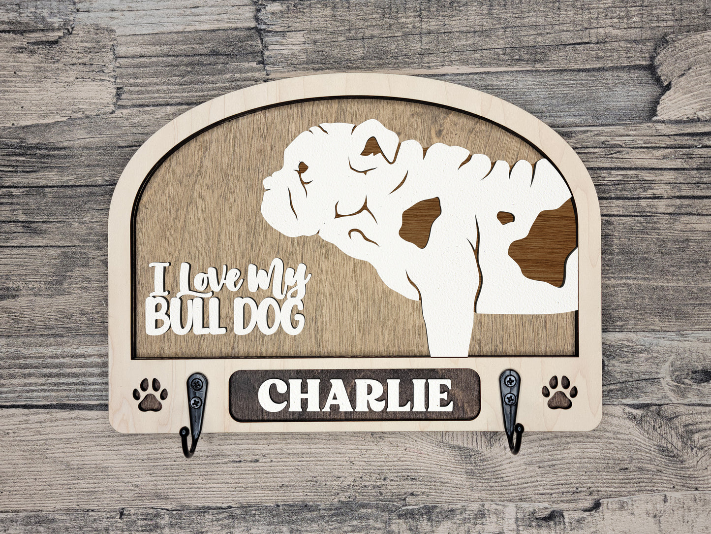 Adorable Dog Leash Holder Custom Pick Your Breed Hooks Hanger Pet Decor