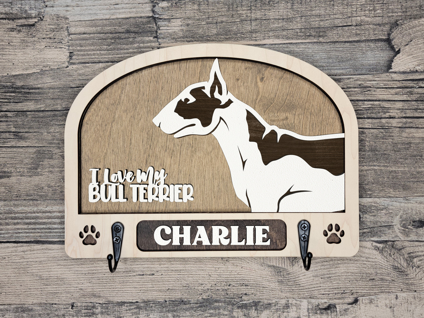 Adorable Dog Leash Holder Custom Pick Your Breed Hooks Hanger Pet Decor