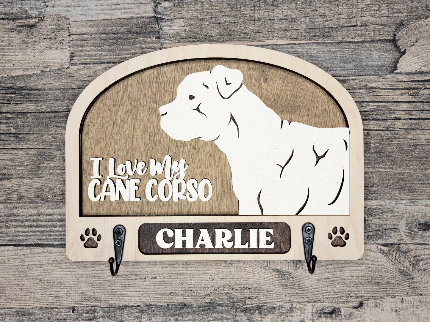 Adorable Dog Leash Holder Custom Pick Your Breed Hooks Hanger Pet Decor