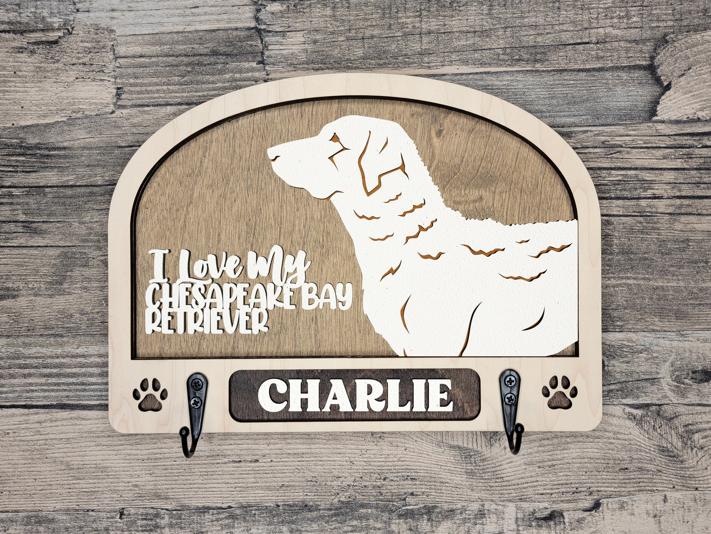 Adorable Dog Leash Holder Custom Pick Your Breed Hooks Hanger Pet Decor