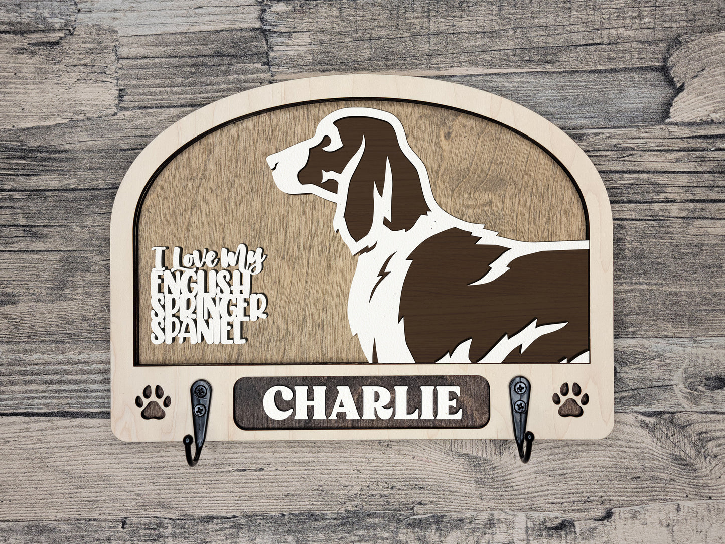 Adorable Dog Leash Holder Custom Pick Your Breed Hooks Hanger Pet Decor