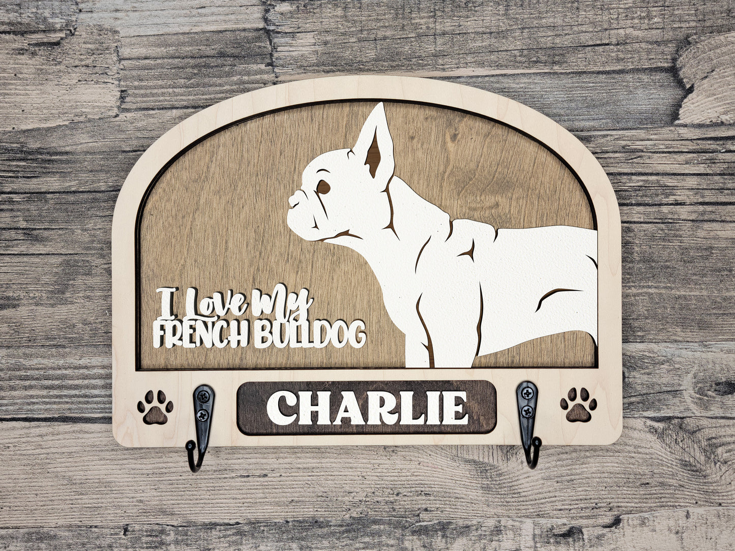 Adorable Dog Leash Holder Custom Pick Your Breed Hooks Hanger Pet Decor