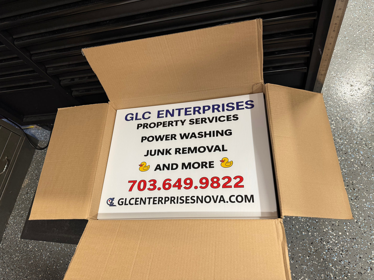 Custom coroplast yard sign 24x18 inches UV printed weatherproof