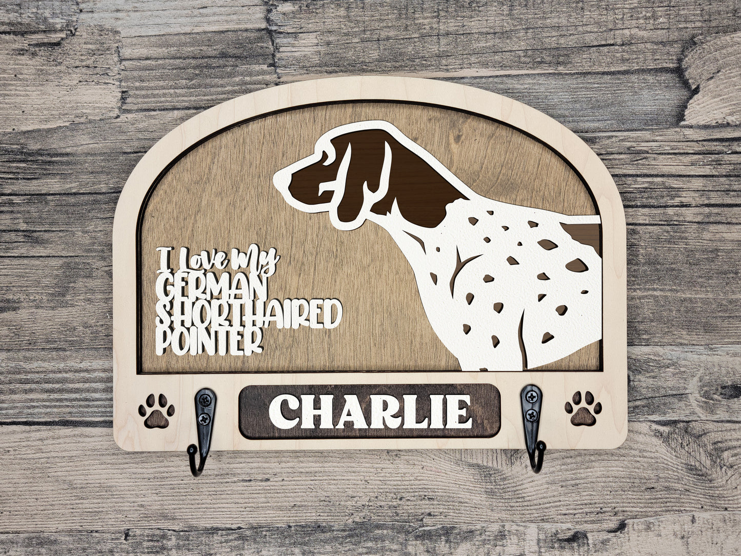 Adorable Dog Leash Holder Custom Pick Your Breed Hooks Hanger Pet Decor