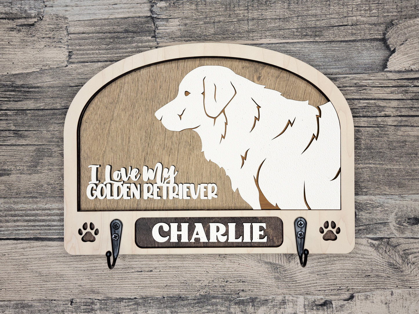 Adorable Dog Leash Holder Custom Pick Your Breed Hooks Hanger Pet Decor