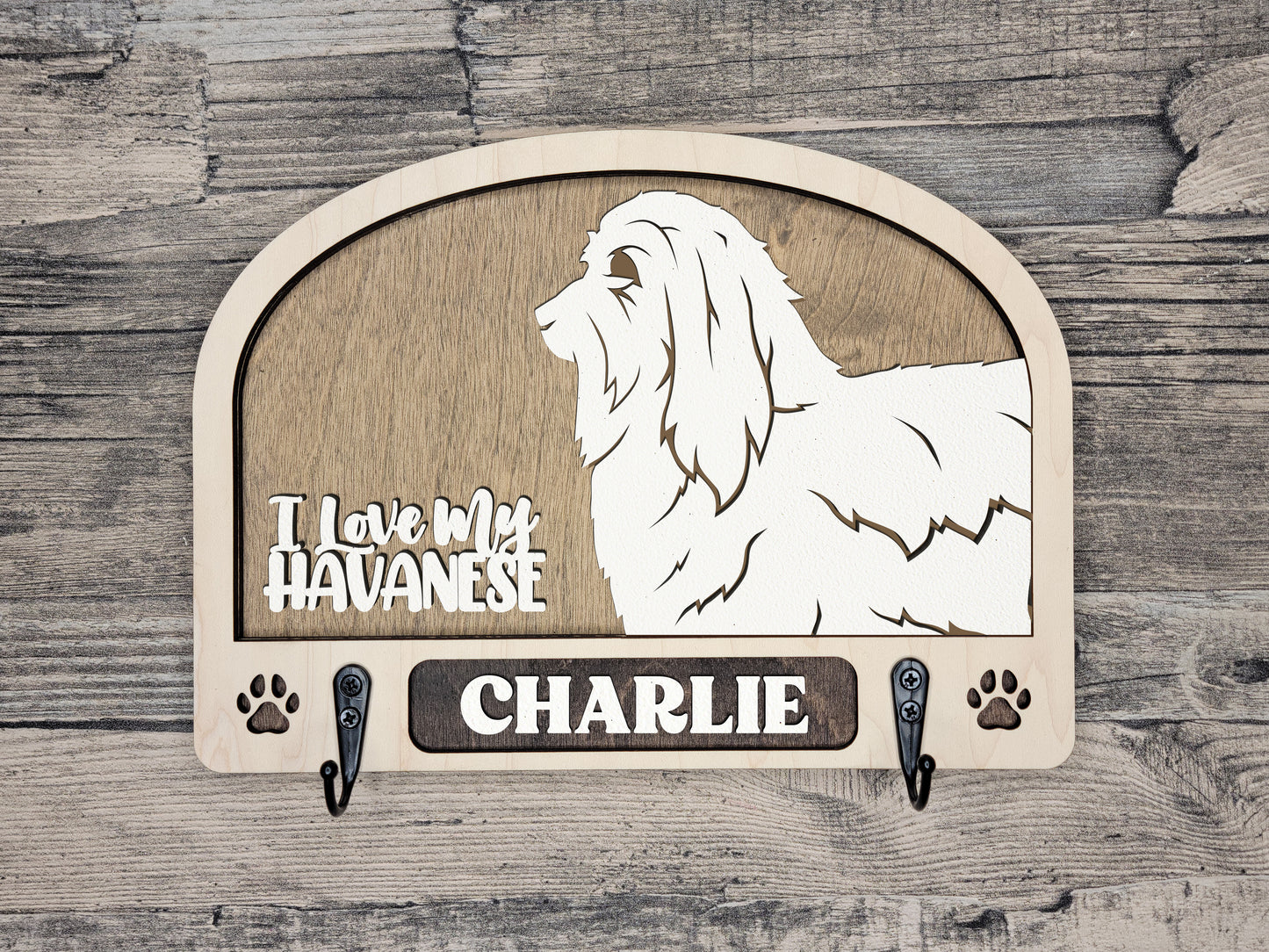 Adorable Dog Leash Holder Custom Pick Your Breed Hooks Hanger Pet Decor