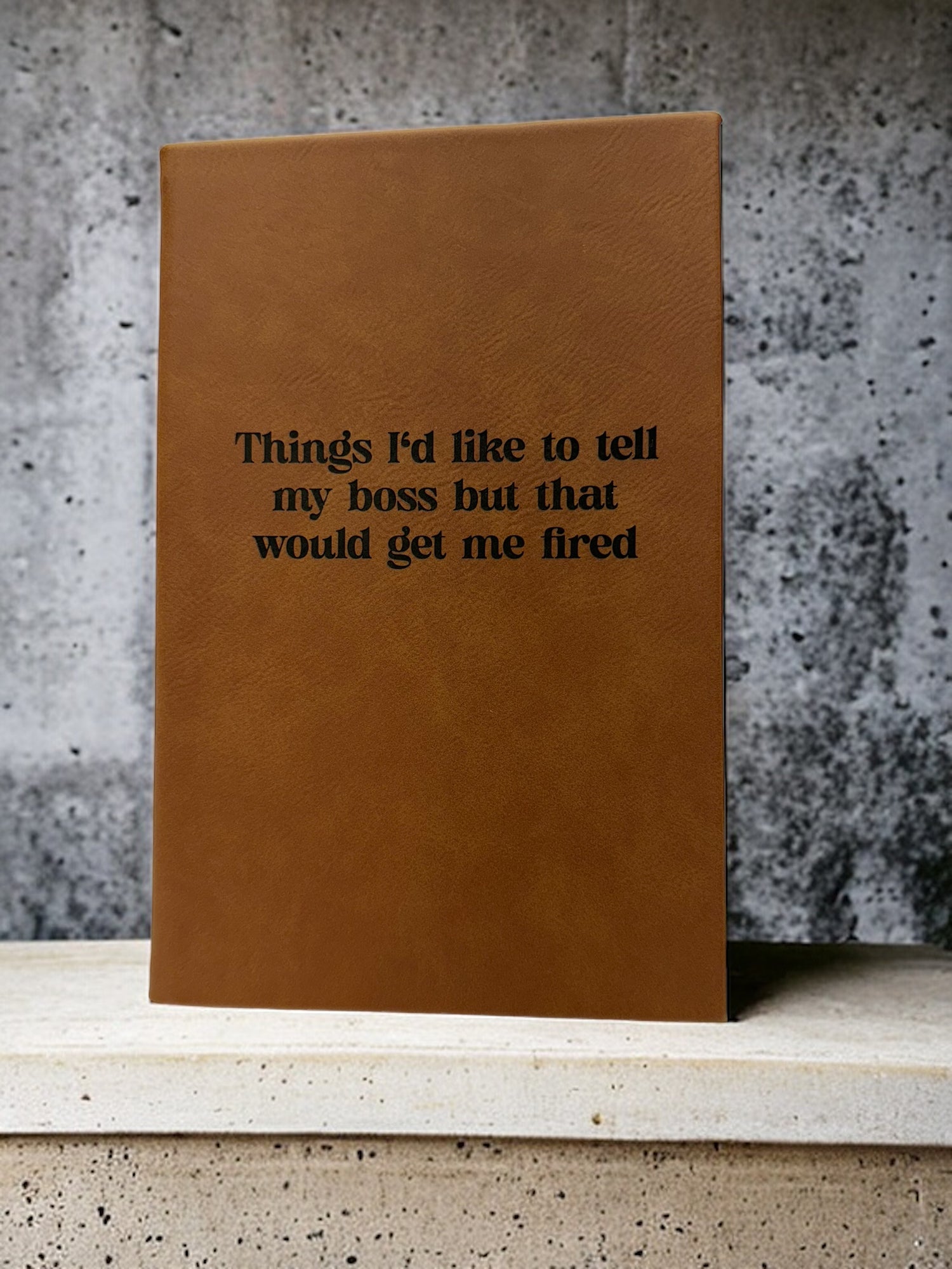 Custom laser engraved leatherette journal 5.25 x 8.25 inches