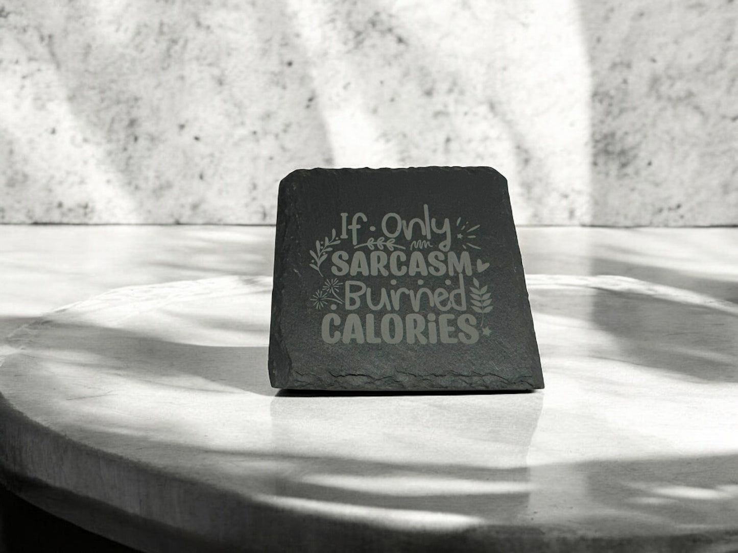 Laser engraved Slate coaster