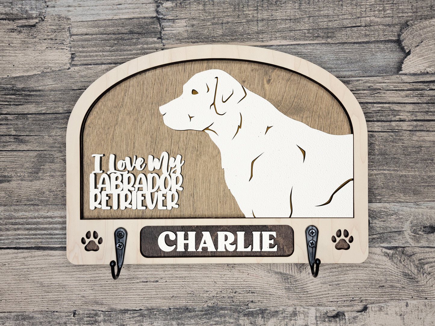 Adorable Dog Leash Holder Custom Pick Your Breed Hooks Hanger Pet Decor