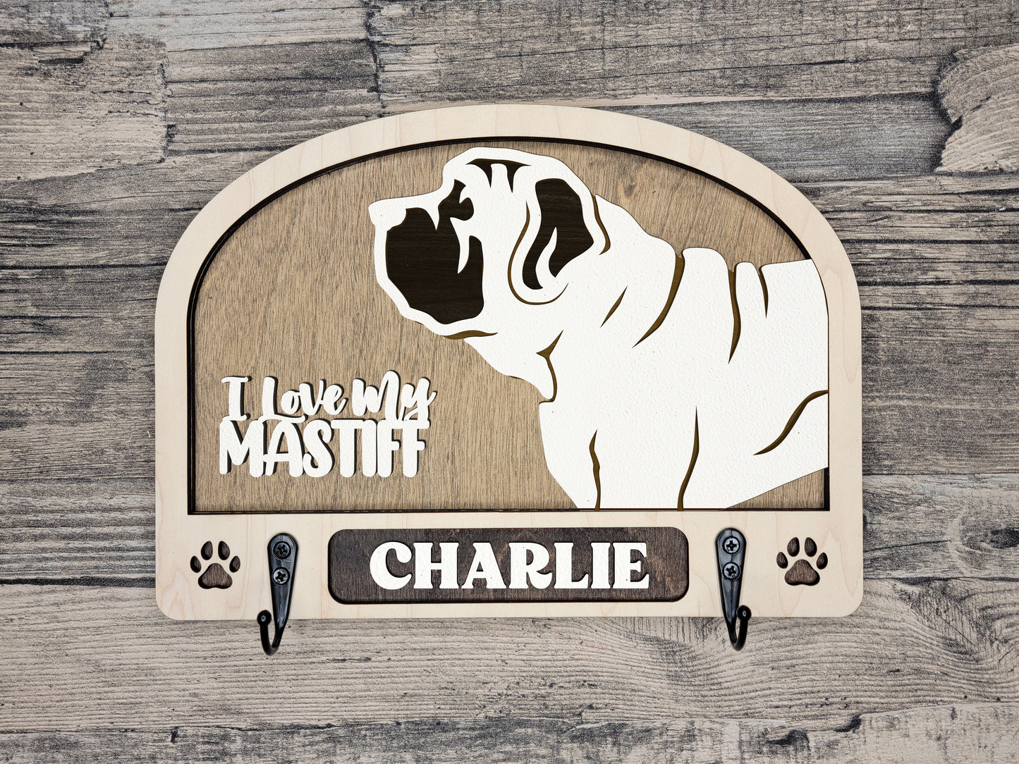 Adorable Dog Leash Holder Custom Pick Your Breed Hooks Hanger Pet Decor