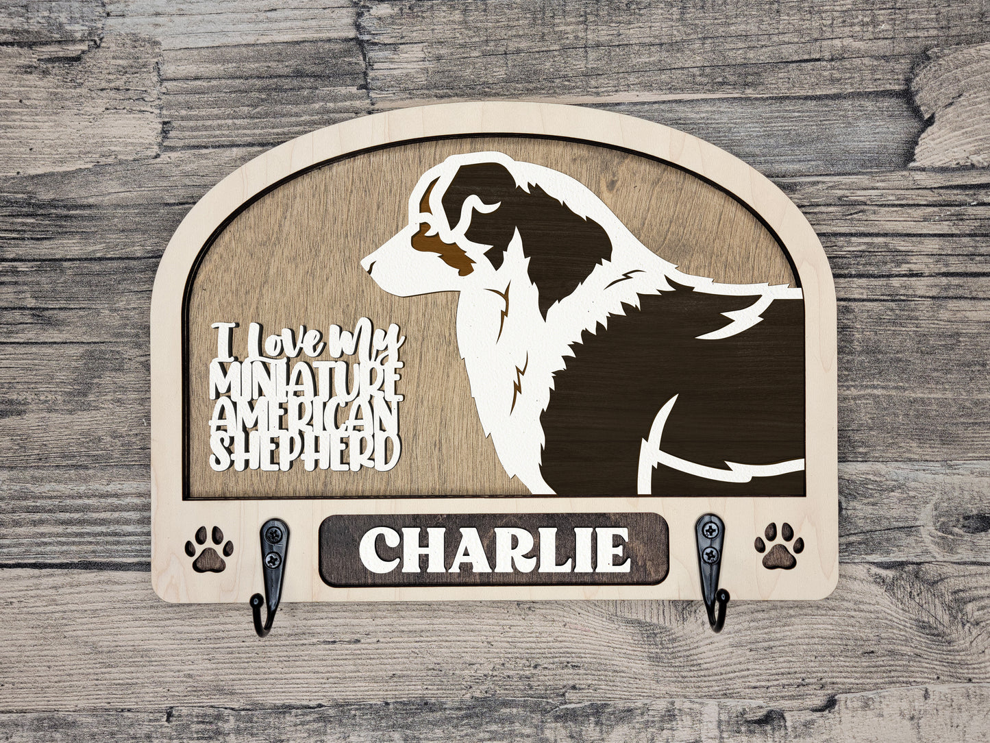 Adorable Dog Leash Holder Custom Pick Your Breed Hooks Hanger Pet Decor