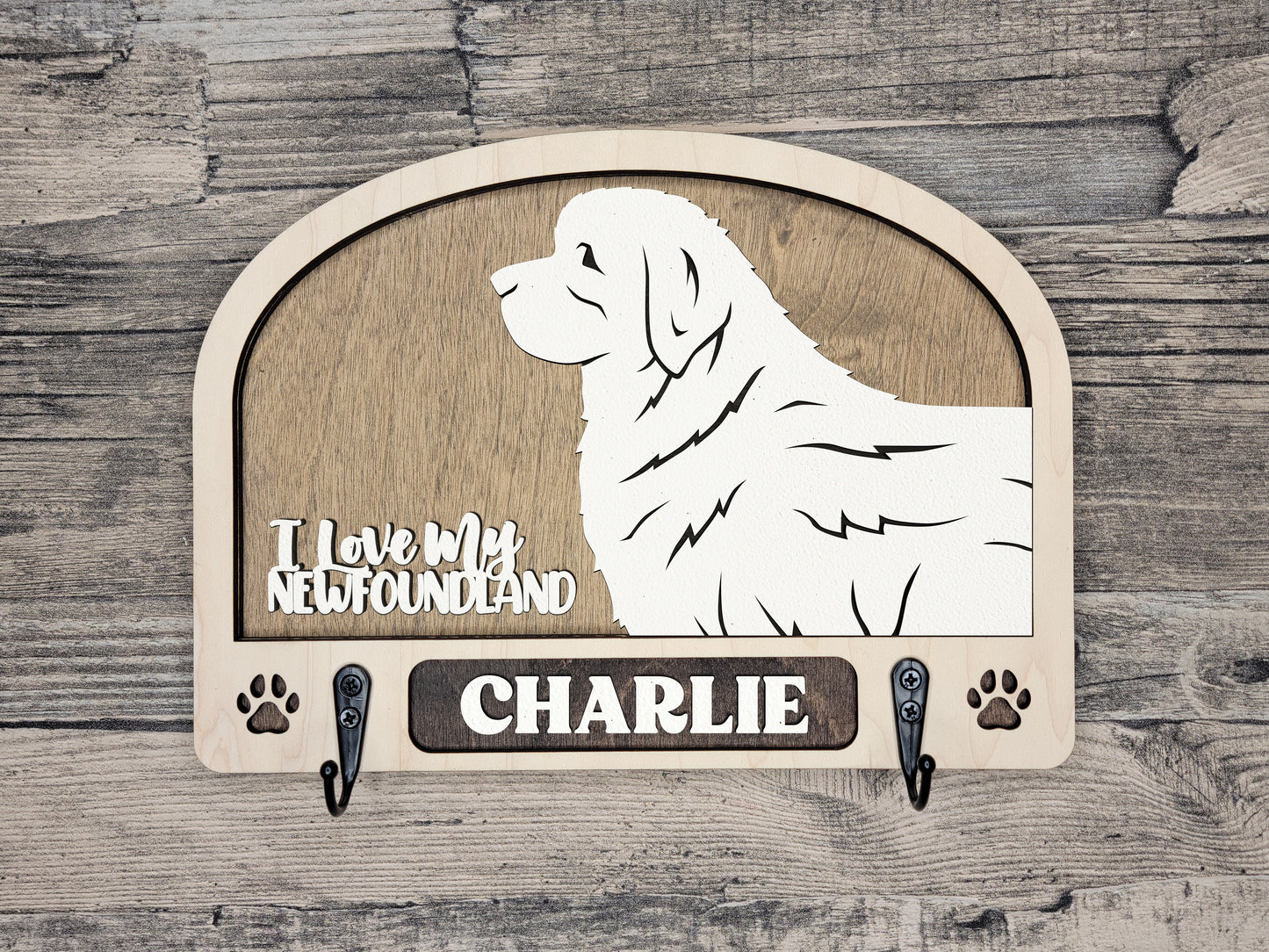 Adorable Dog Leash Holder Custom Pick Your Breed Hooks Hanger Pet Decor