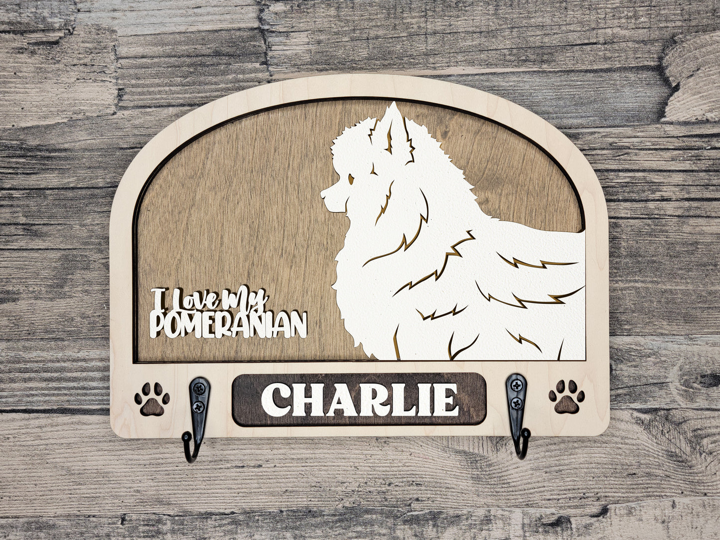 Adorable Dog Leash Holder Custom Pick Your Breed Hooks Hanger Pet Decor